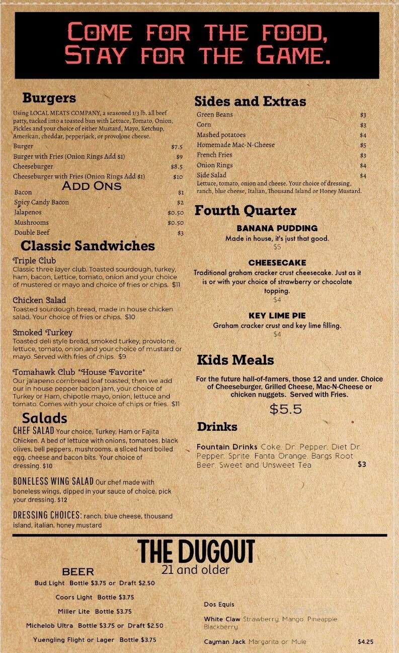 Menu page 1