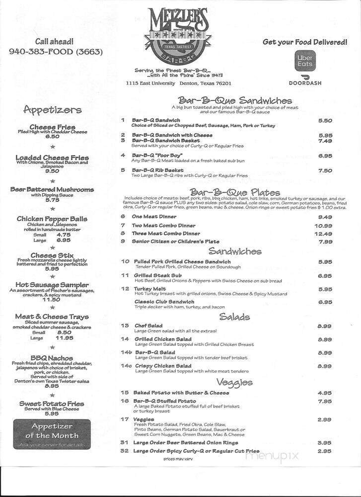 Menu page 1