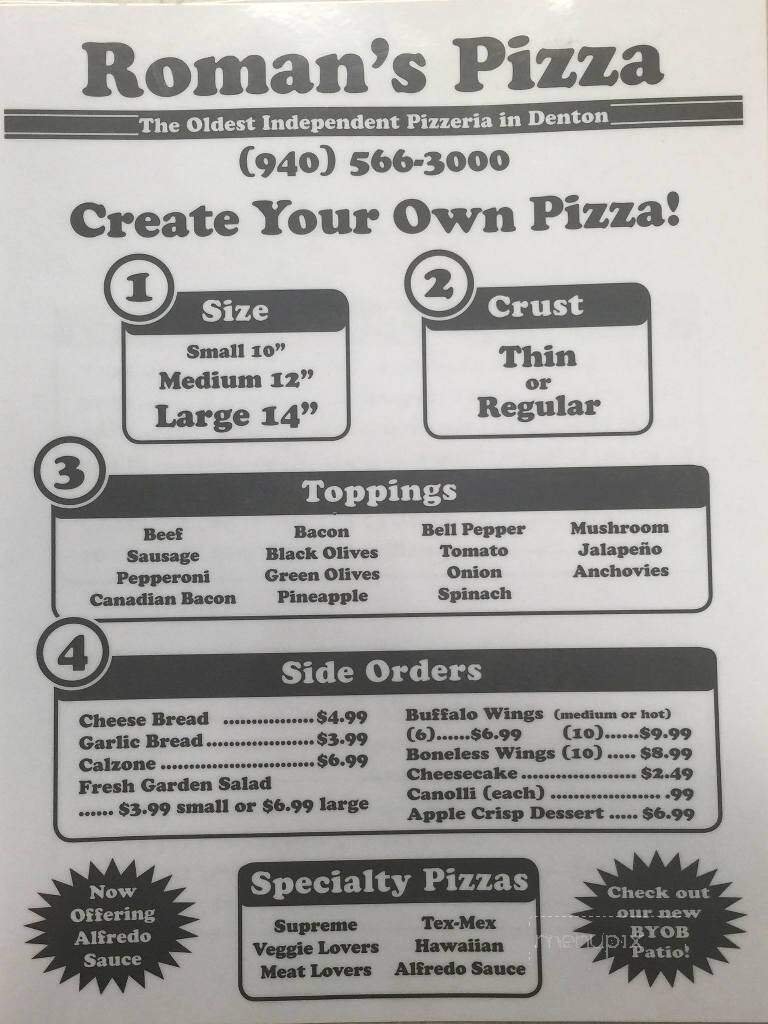 Menu page 1