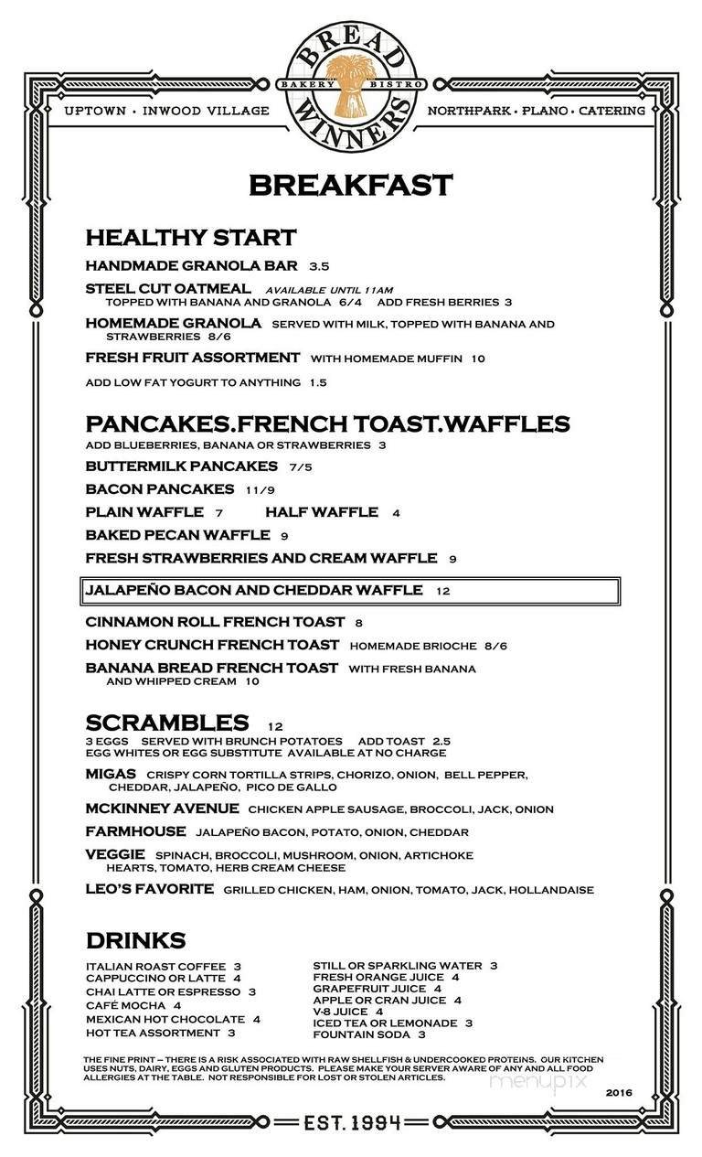 Menu page 1