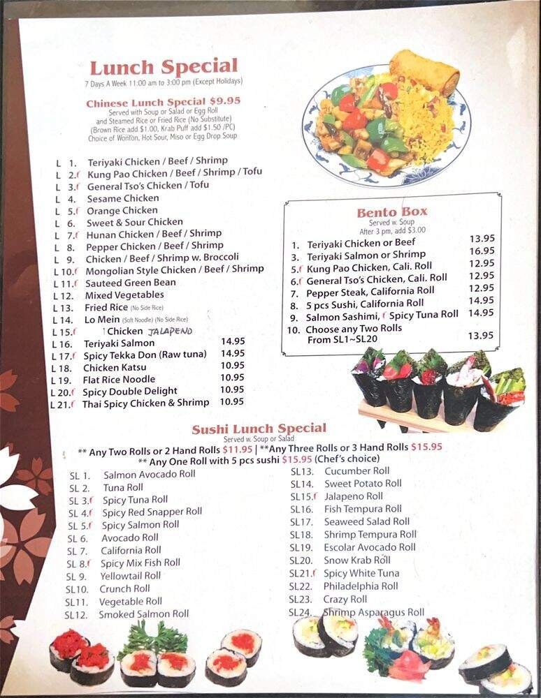 Menu page 1