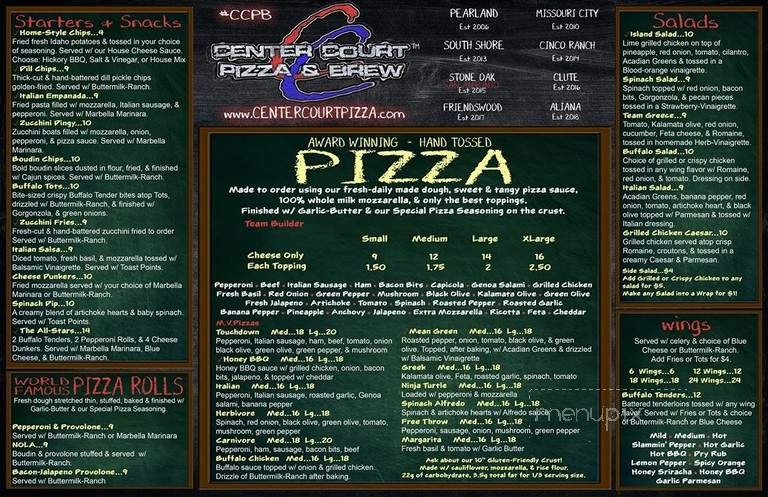 Menu page 1