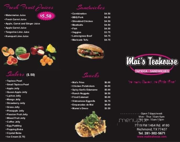 Menu page 1