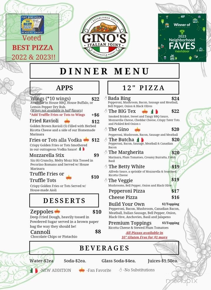 Menu page 1
