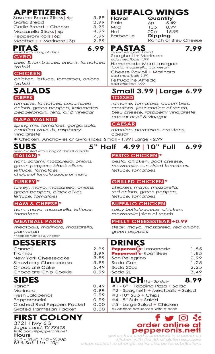 Menu page 1
