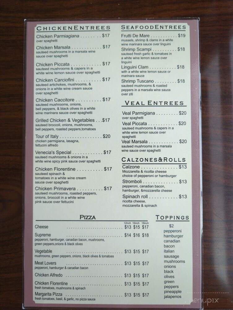 Menu page 1