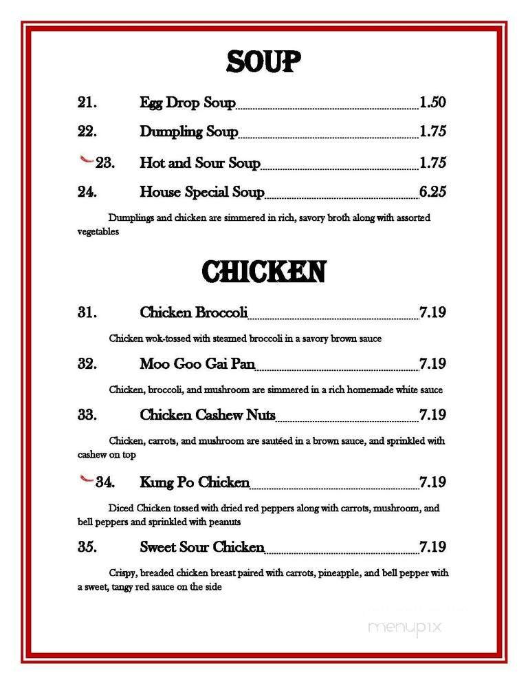 Menu page 1