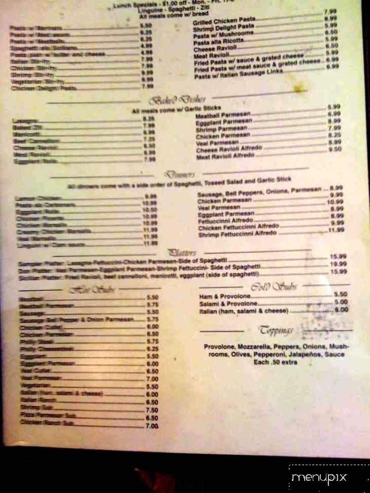 Menu page 1