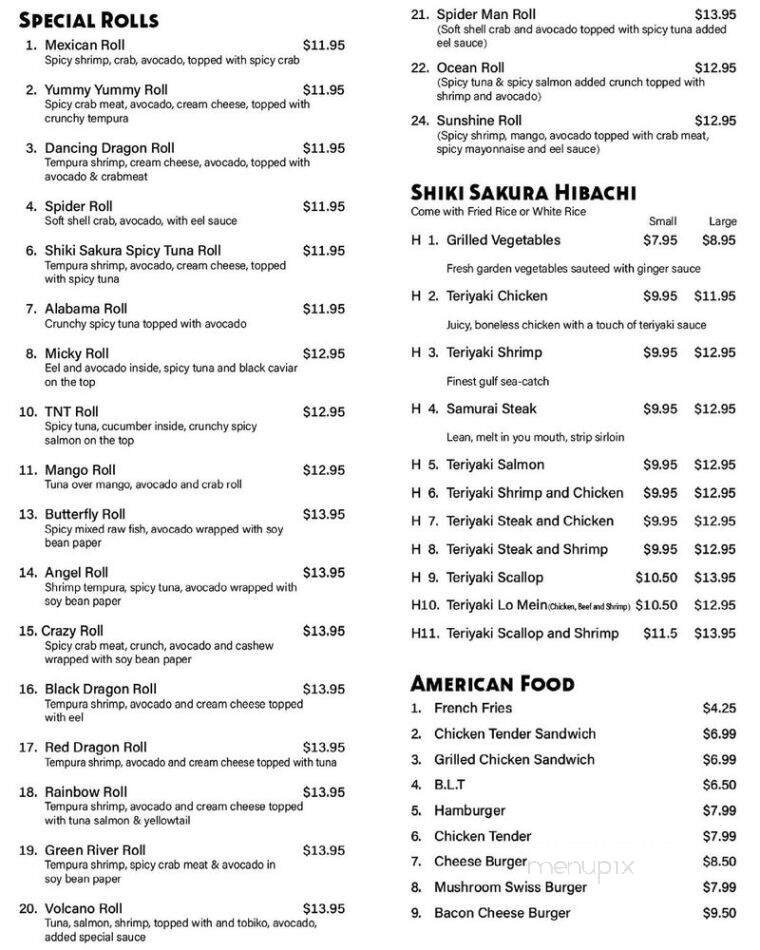 Menu page 1