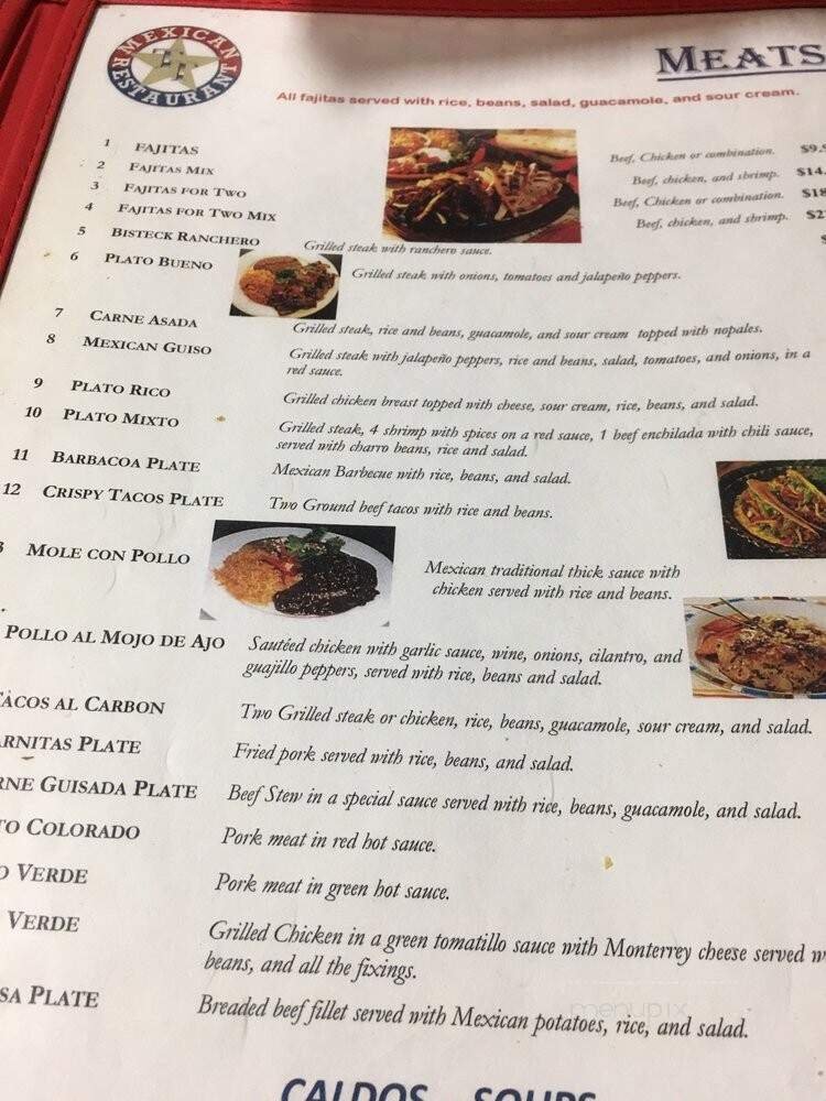 Menu page 1