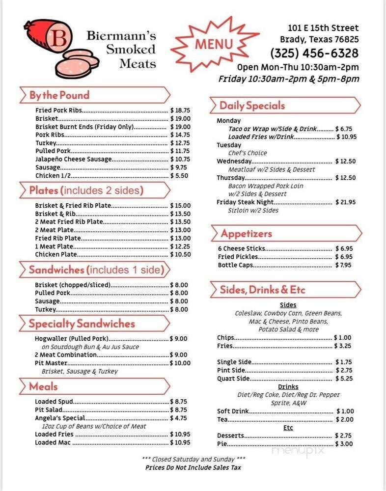 Menu page 1