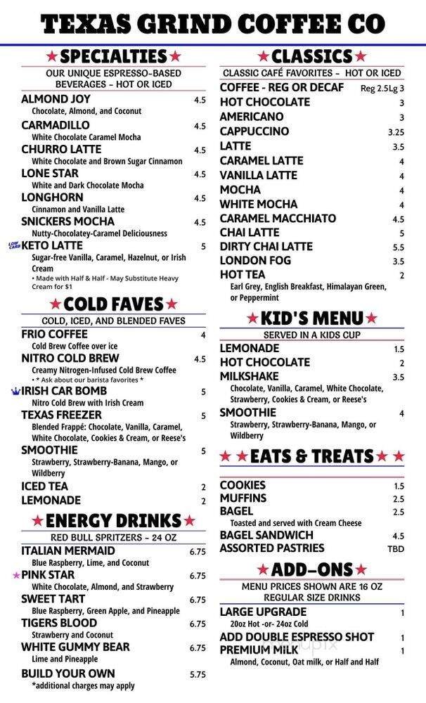 Menu page 1