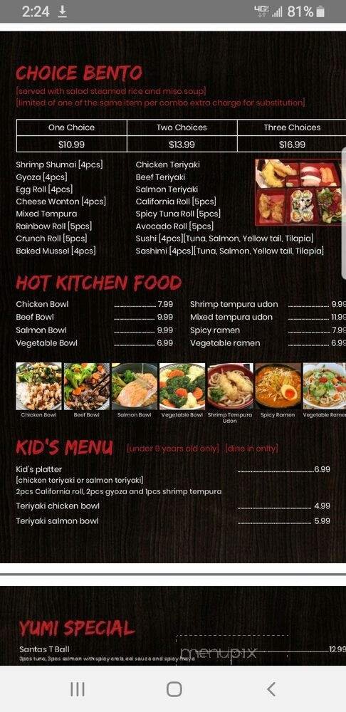 Menu page 1