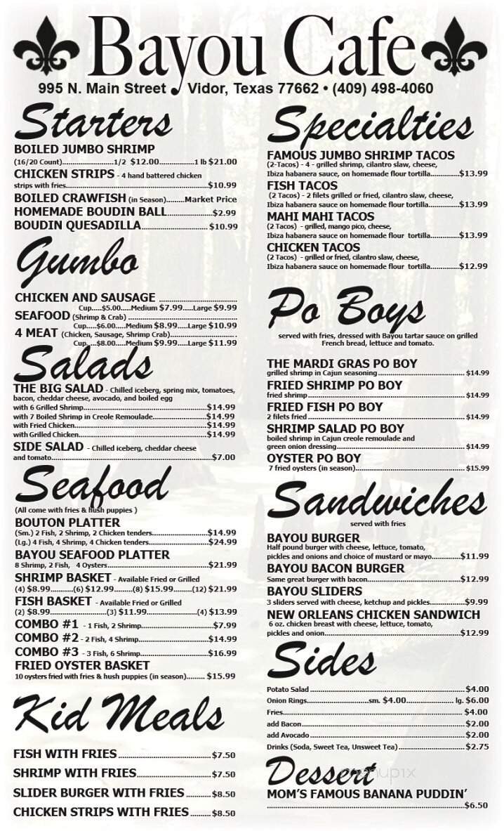 Menu page 1