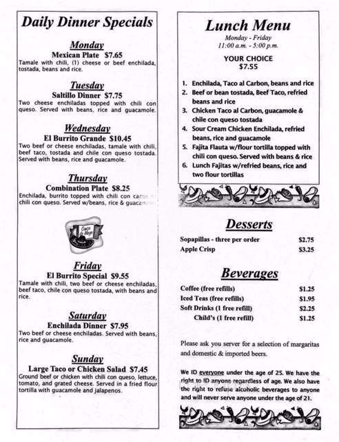 Menu page 1