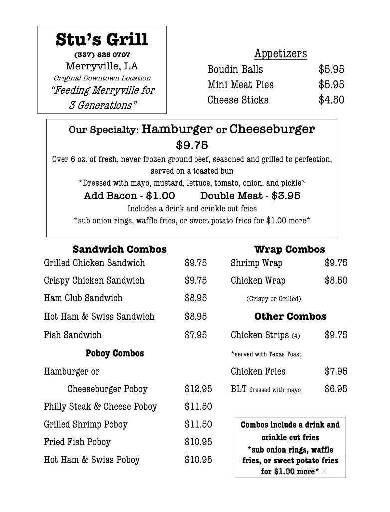 Menu page 1