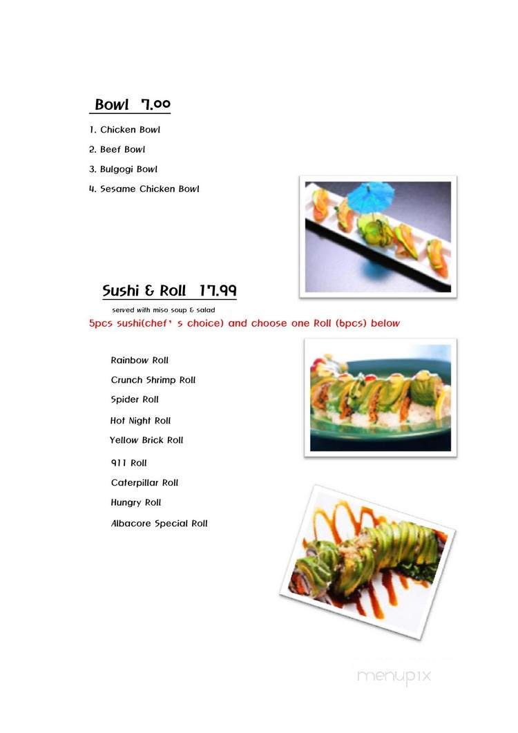 Menu page 1