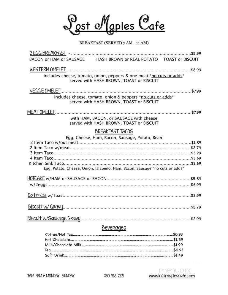 Menu page 1