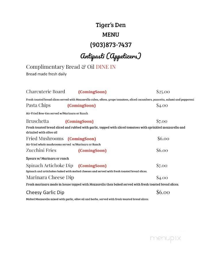 Menu page 1