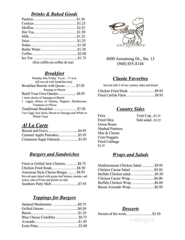 Menu page 1