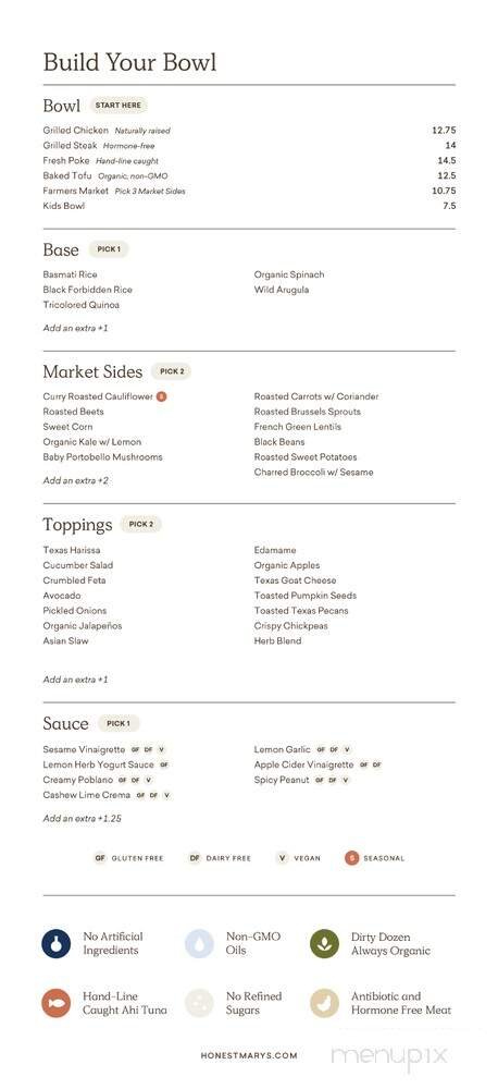 Menu page 1