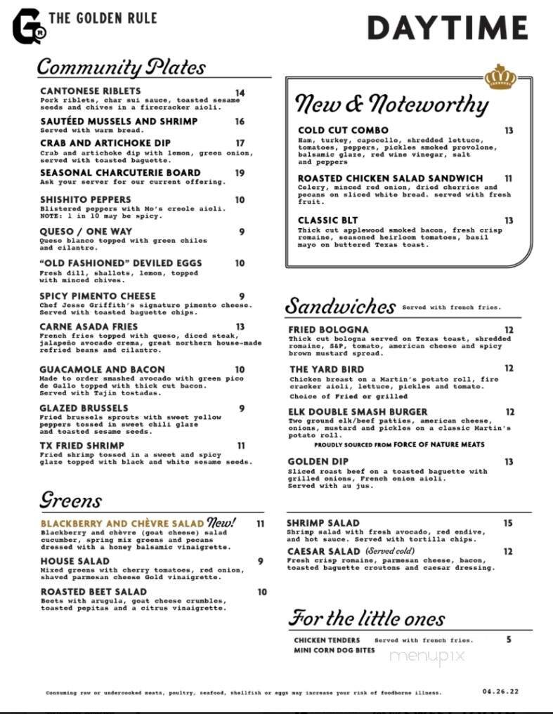 Menu page 1