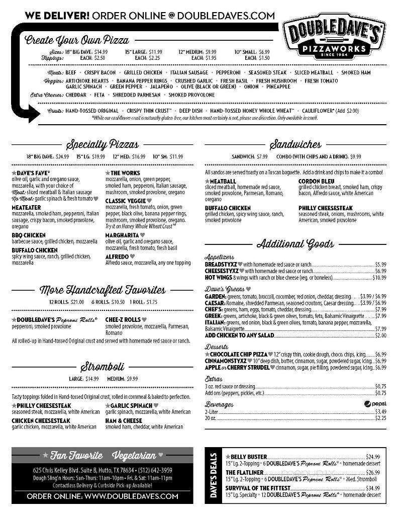 Menu page 1