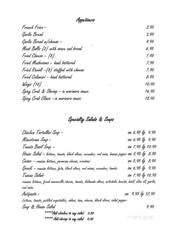 Menu page 1