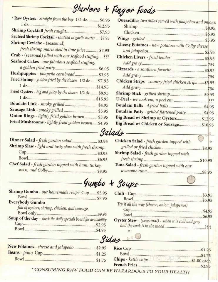Menu page 1