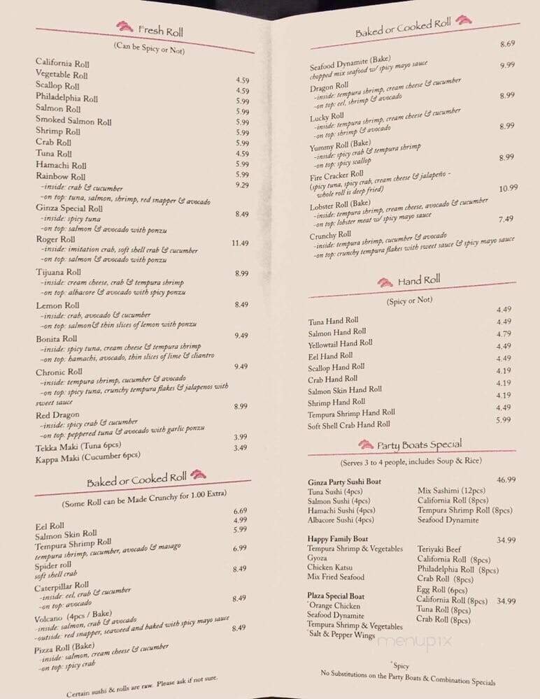 Menu page 1