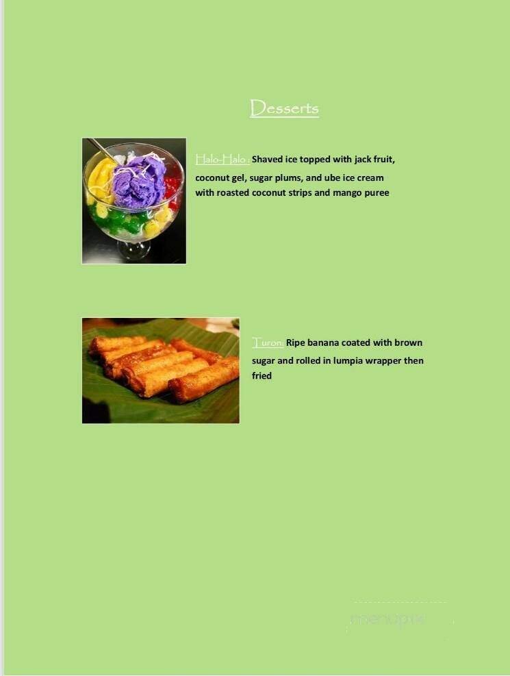Menu page 1
