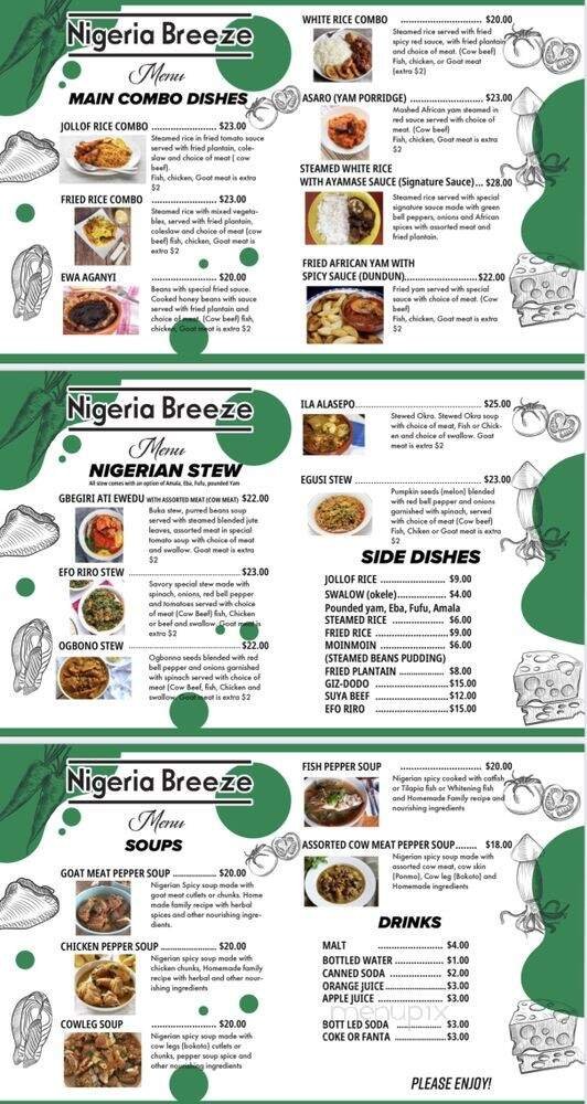 Menu page 1