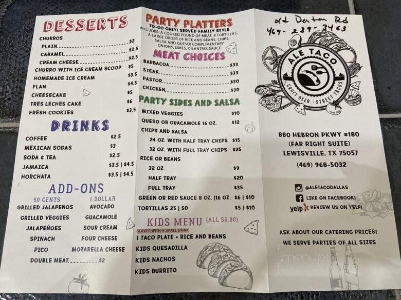 Menu page 1