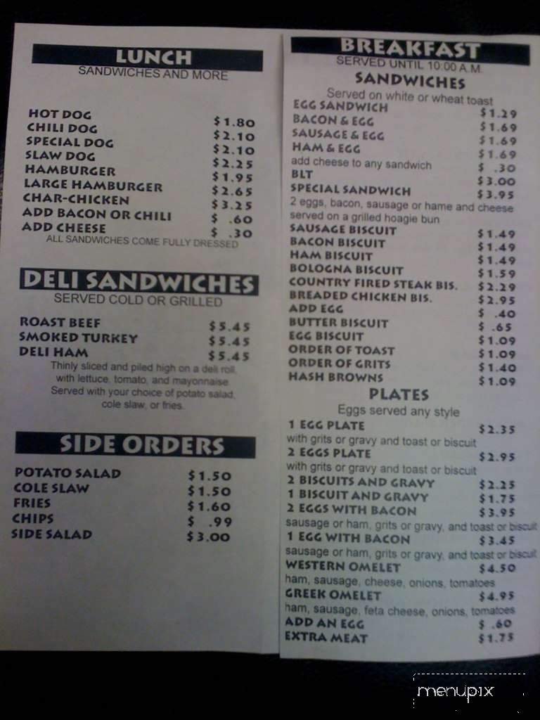 Menu page 1