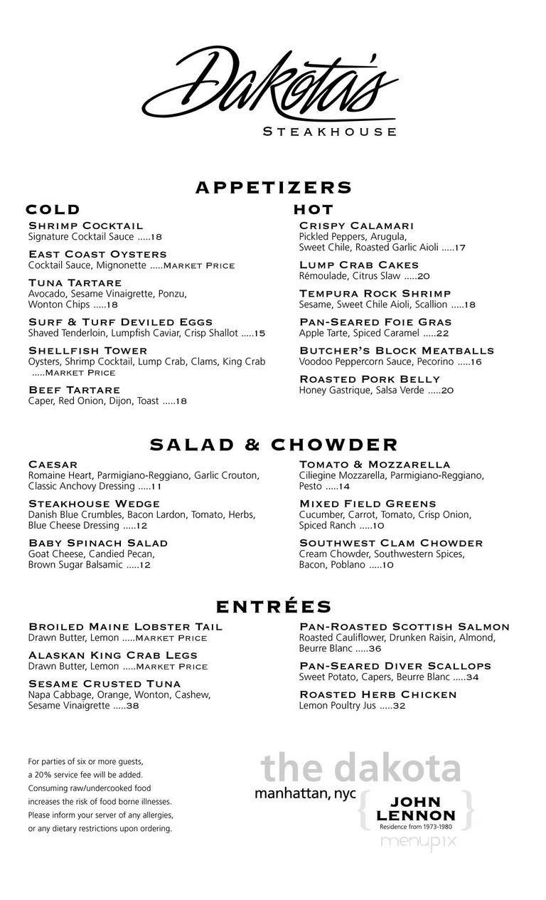 Menu page 1