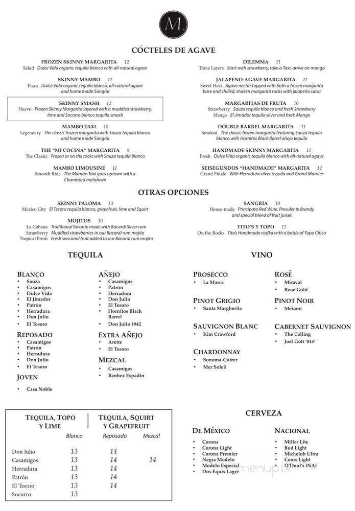 Menu page 1