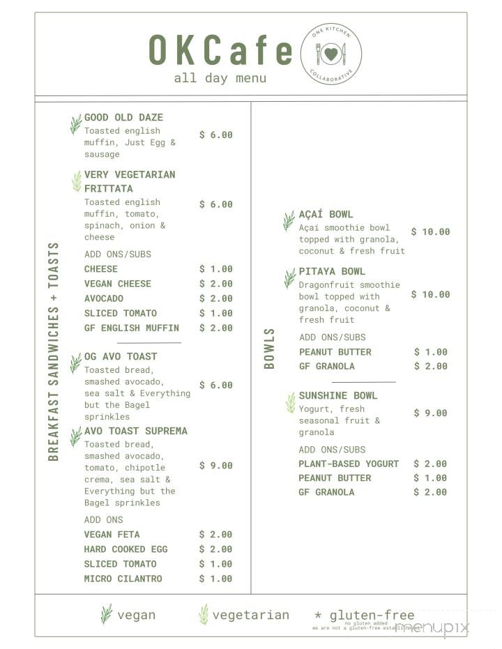 Menu page 1