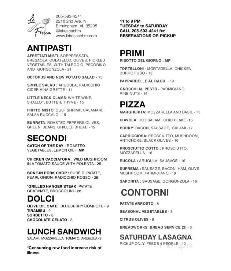 Menu page 1