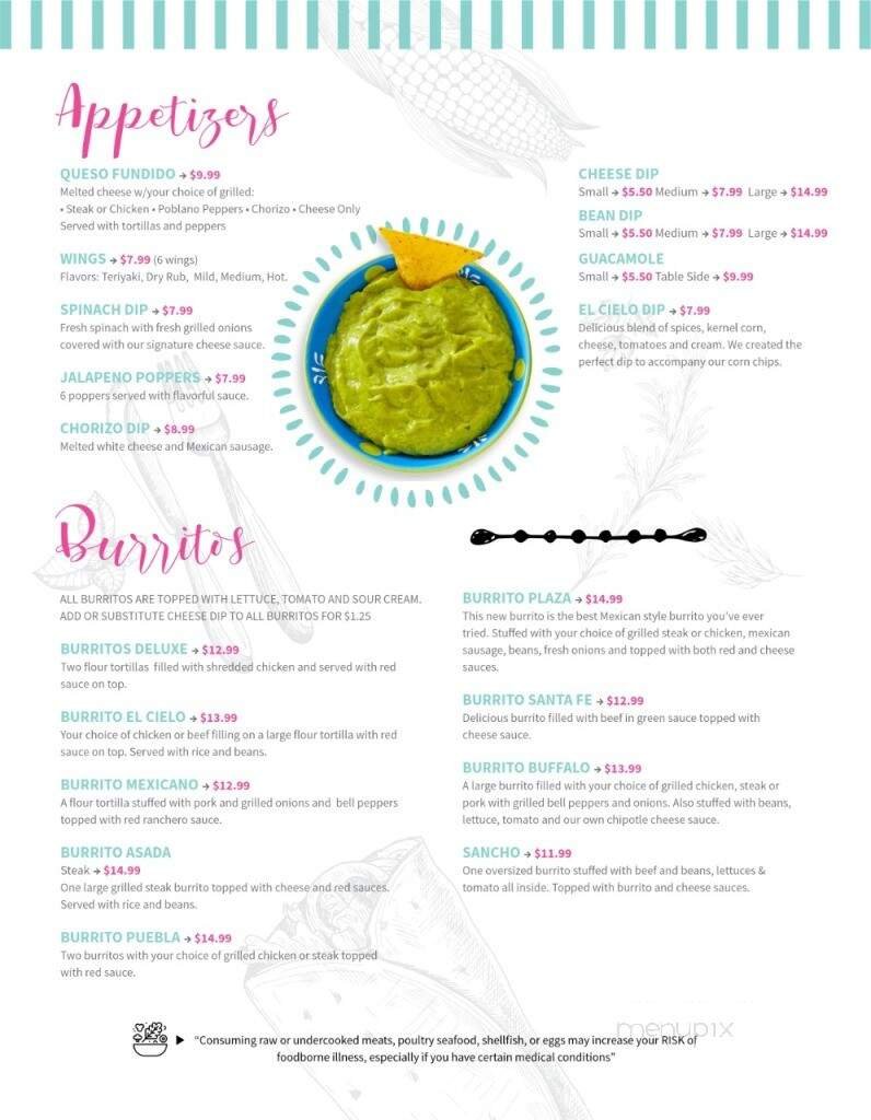 Menu page 1