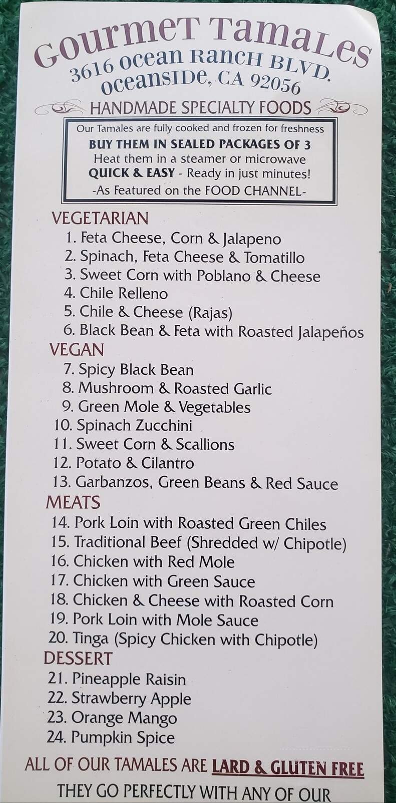 Menu page 1