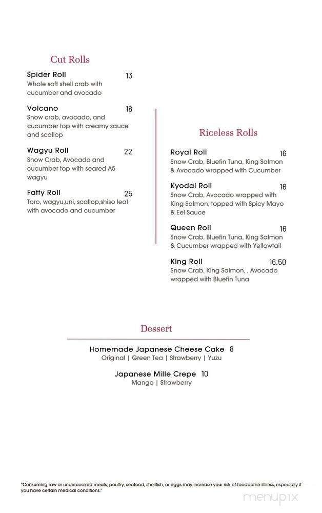 Menu page 1