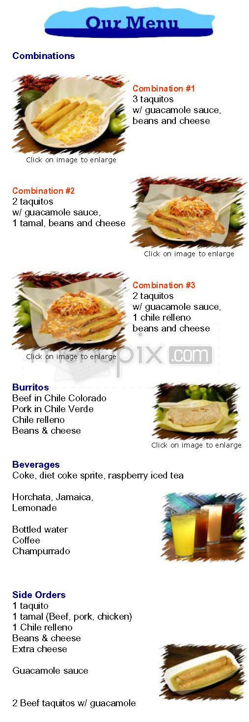Menu page 1
