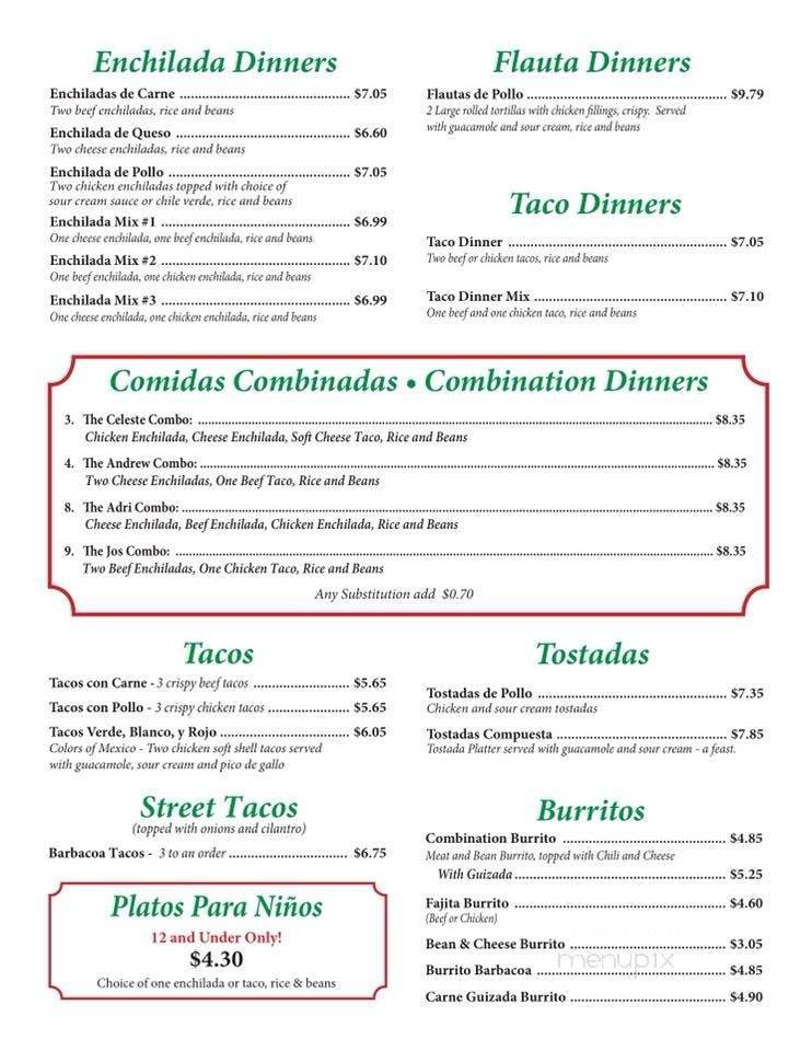 Menu page 1