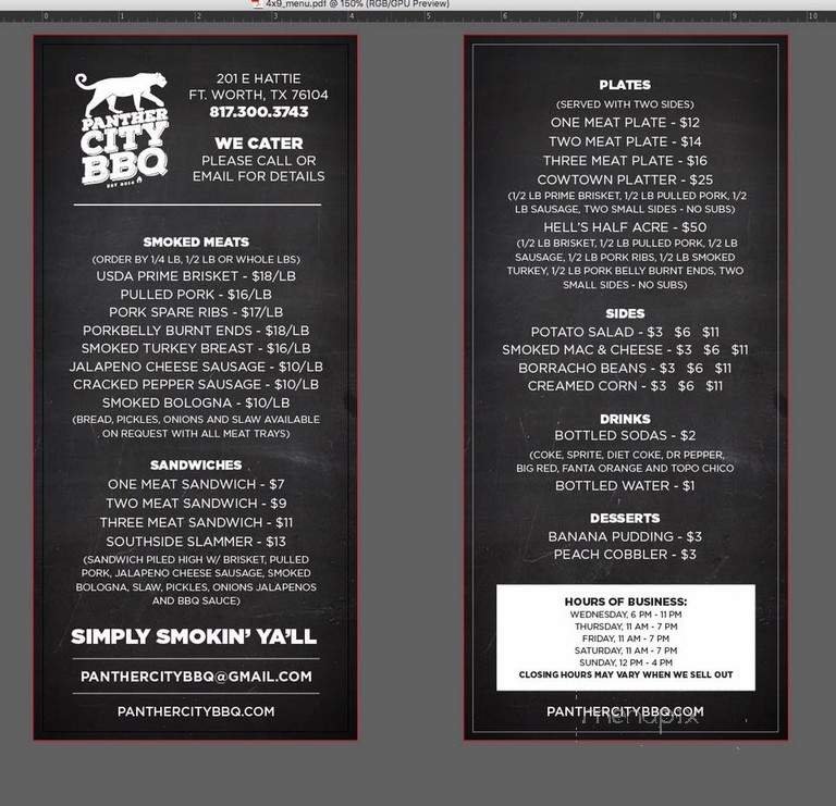 Menu page 1