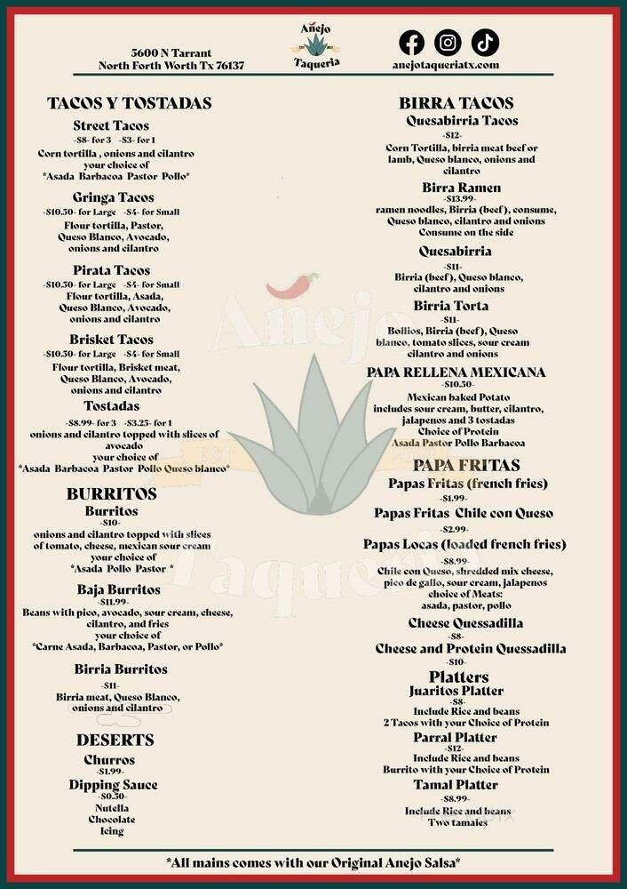 Menu page 1