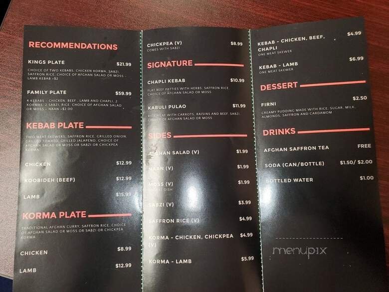 Menu page 1