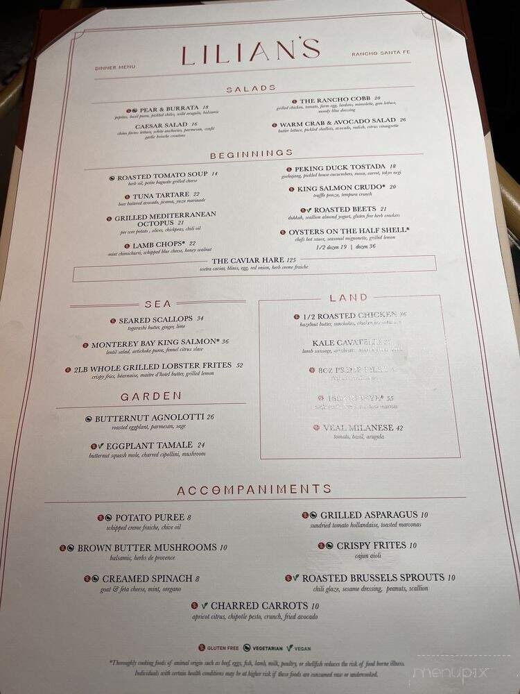 Menu page 1