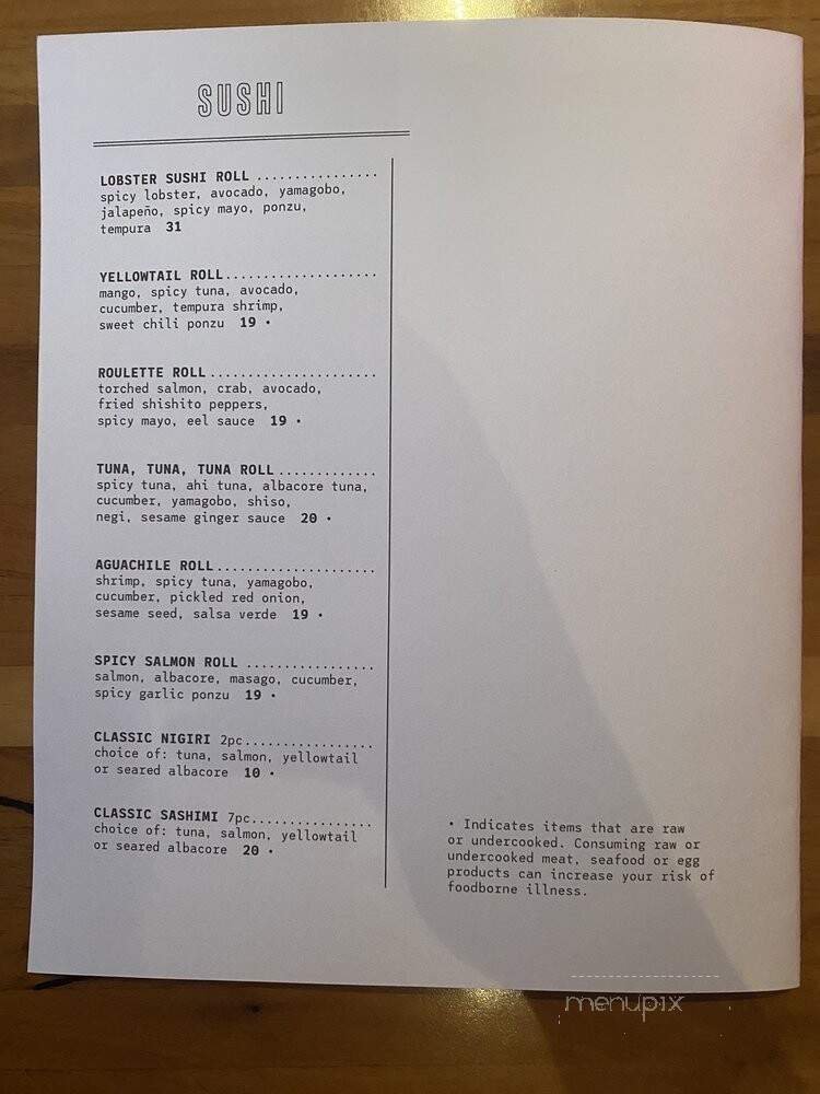 Menu page 1