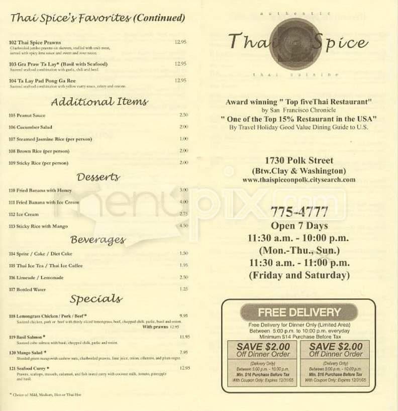 Menu page 1