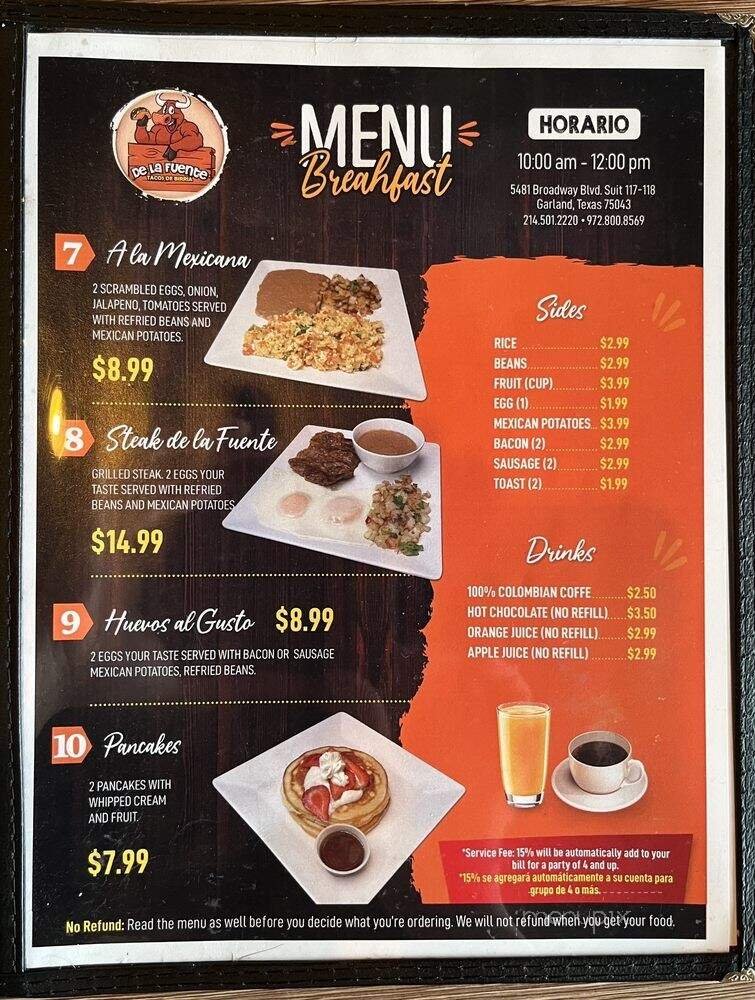 Menu page 1